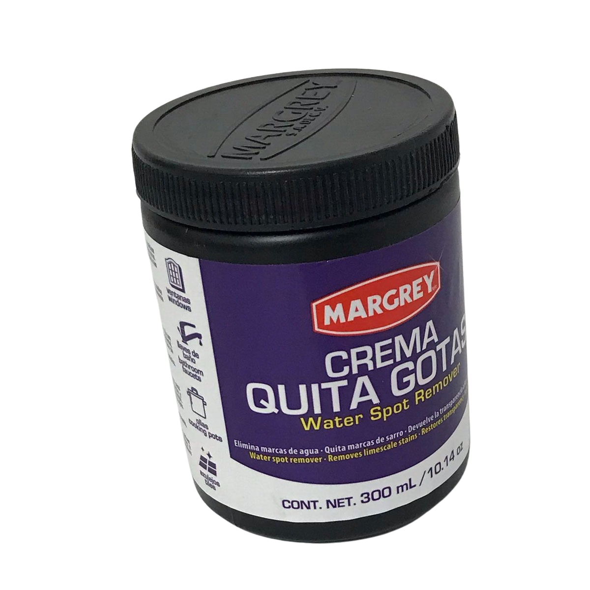 Crema Quita Gotas Margrey | Elimina Manchas en Vidrio, Cerámica y Acero | 2 piezas