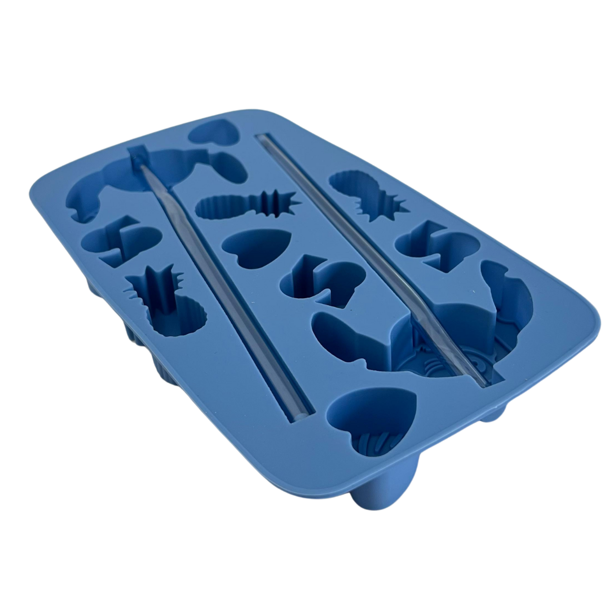 Molde de Silicón 3D Diseño Stitch con Popote | Ideal para Postres, Chocolates y Bebidas