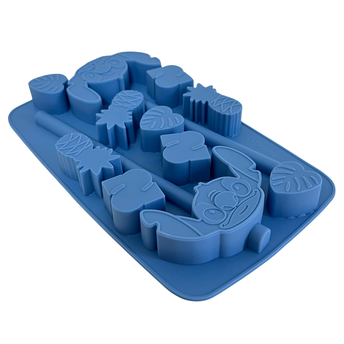 Molde de Silicón 3D Diseño Stitch con Popote | Ideal para Postres, Chocolates y Bebidas