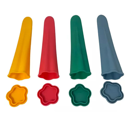 Kit de 4 Moldes de Silicón para Paletas y Bolis Congelados | Capacidad 100 ml | Reutilizables y Fáciles de Usar