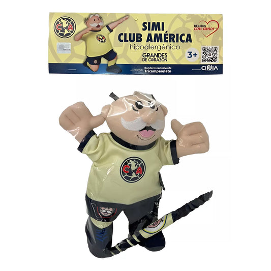 Muñeco Dr. Simi Edición Club América | Peluche Futbolista con Banderín Oficial