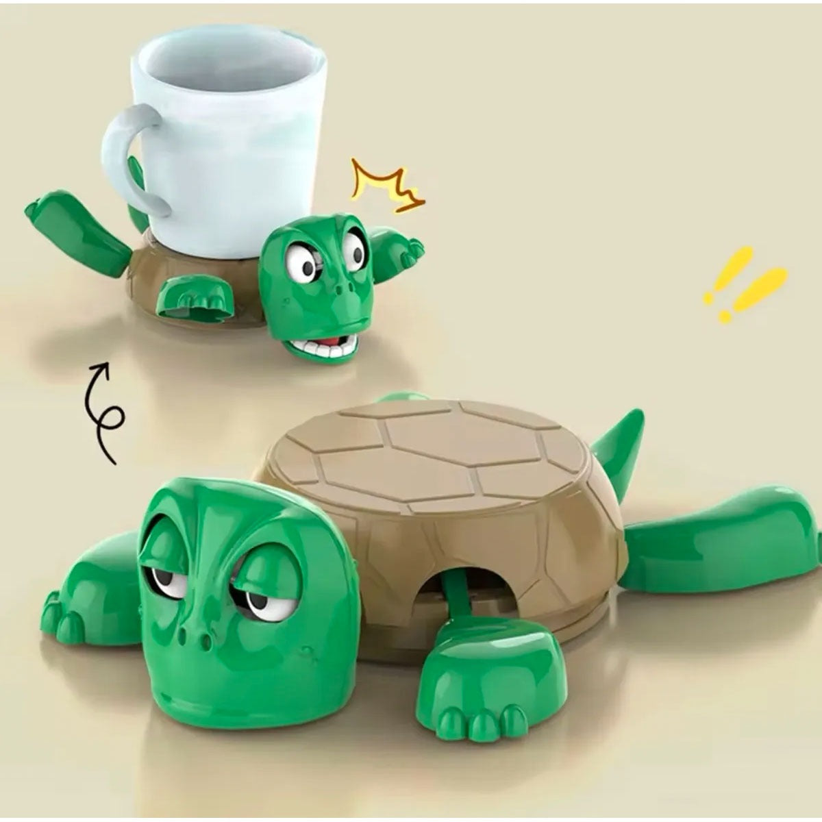 Portavasos Diseño De Tortuga 3d Con Expresión Divertida | Portavasos Coleccionable