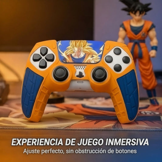Funda de Silicon Para Control PS5 Dragon Ball Con 2 Grips Saiyajin
