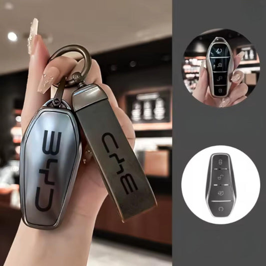 Funda Control Llavero Para Byd Varios Modelos Gris Metalico