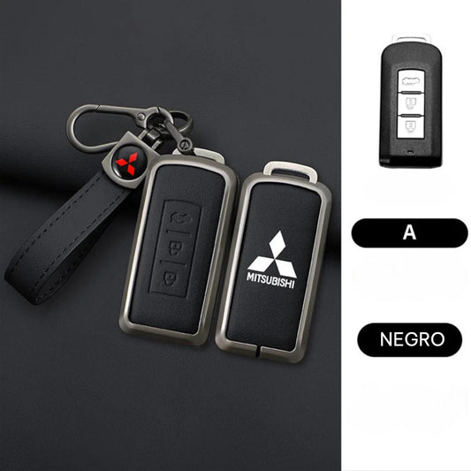 Funda Llave Control Para Mitsubishi Varios Modelos Con Correa de Cuero