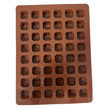 Molde De Silicón Abecedario Numeros | 48 Caracteres | Repostería