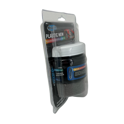 Pintura Pinauto Plastic New Negro 150 ml | Base Agua | Repara y Renueva Plásticos, Hules, Vinilos y Piel