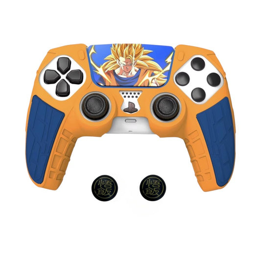Funda de Silicon Para Control PS5 Dragon Ball Con 2 Grips Saiyajin