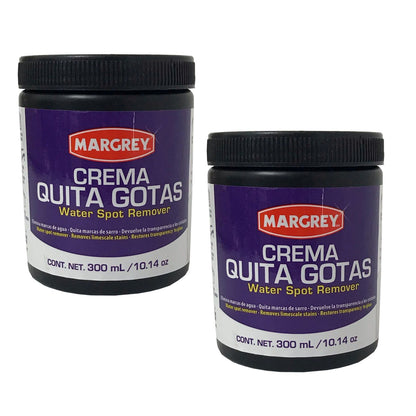 Crema Quita Gotas Margrey | Elimina Manchas en Vidrio, Cerámica y Acero | 2 piezas