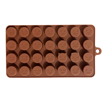 Molde De Silicón | 28 Mini Emojis | Repostería Chocolate Gomitas