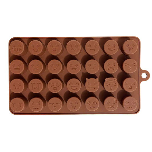 Molde De Silicón | 28 Mini Emojis | Repostería Chocolate Gomitas