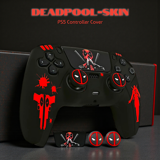 Funda de Silicona Para Control Ps5 Deadpool Con 2 Grips