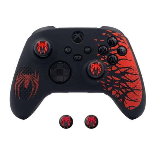 Funda De Silicon Arácnido Para Control Compatible Xbox Series S Antideslizante + 2 Grips Joystick Incluidos