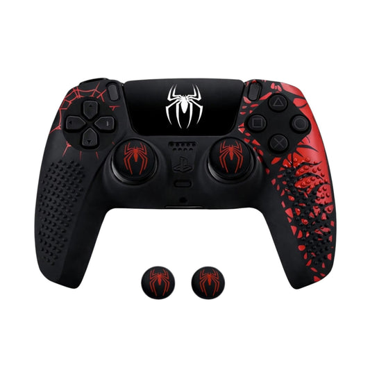 Funda de Silicon Para Control PS5 Spiderman Con 2 Grips Araña