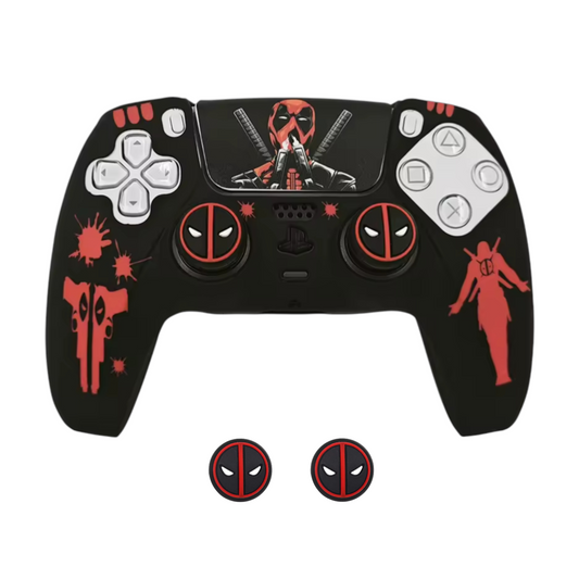 Funda de Silicona Para Control Ps5 Deadpool Con 2 Grips