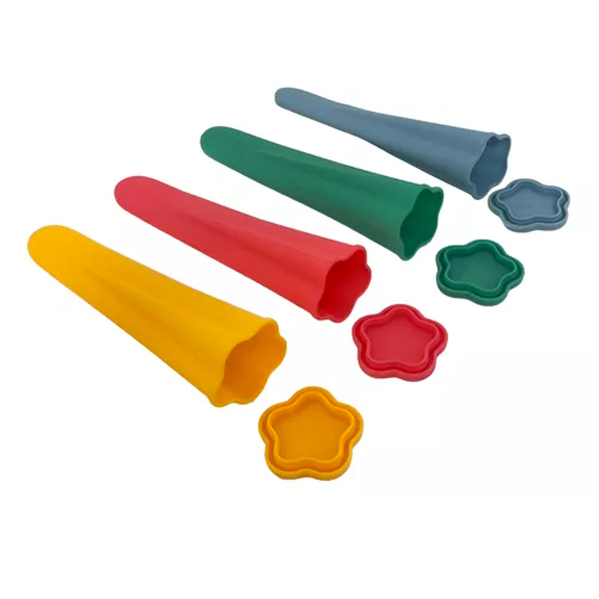 Kit de 4 Moldes de Silicón para Paletas y Bolis Congelados | Capacidad 100 ml | Reutilizables y Fáciles de Usar