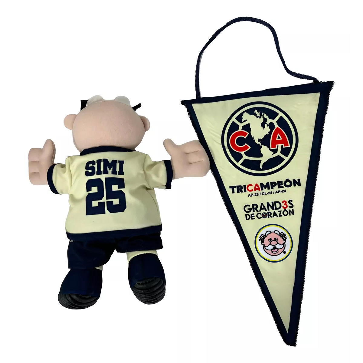 Muñeco Dr. Simi Edición Club América | Peluche Futbolista con Banderín Oficial