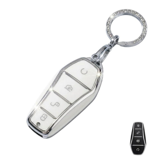 Funda Llave Control Para Byd Varios Modelos Blanco Llavero
