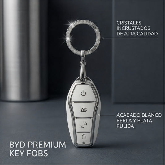 Funda Llave Control Para Byd Varios Modelos Blanco Llavero
