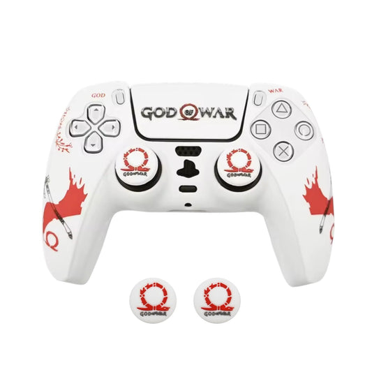 Funda De Silicon Para Control Ps5 God Of War Con 2 Grips Blanco Ragnarok