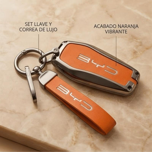 Funda Llave Control Llavero Para Byd Varios Modelos Naranja