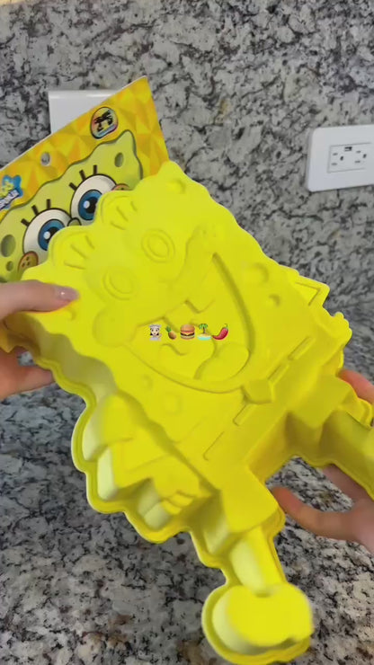 Molde De Silicón Forma Bob Esponja | 1.25 L | Reposteria Gelatina Pastel