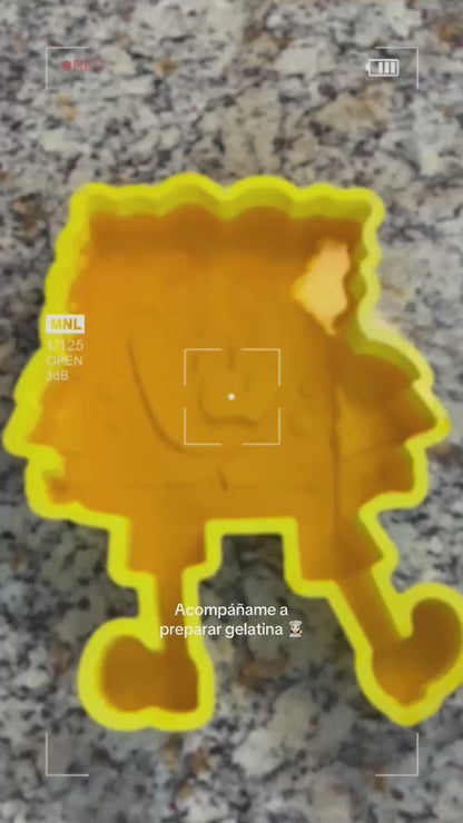 Molde De Silicón Forma Bob Esponja | 1.25 L | Reposteria Gelatina Pastel